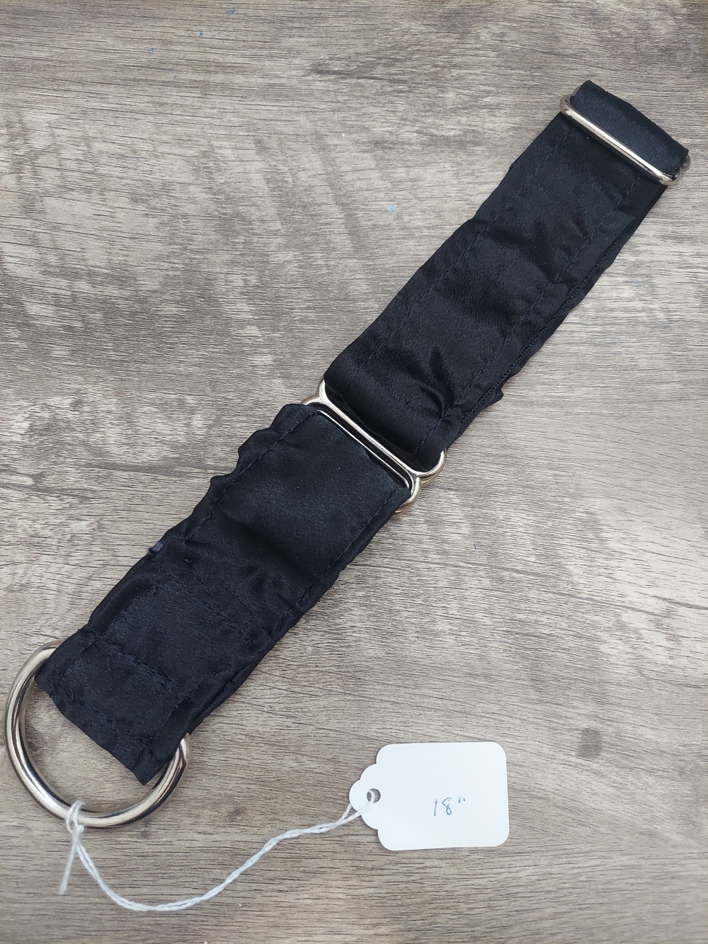 Custom Martingale Dog Collar 1.5" Sleek Black Satin Finish Solid Elegant 18"